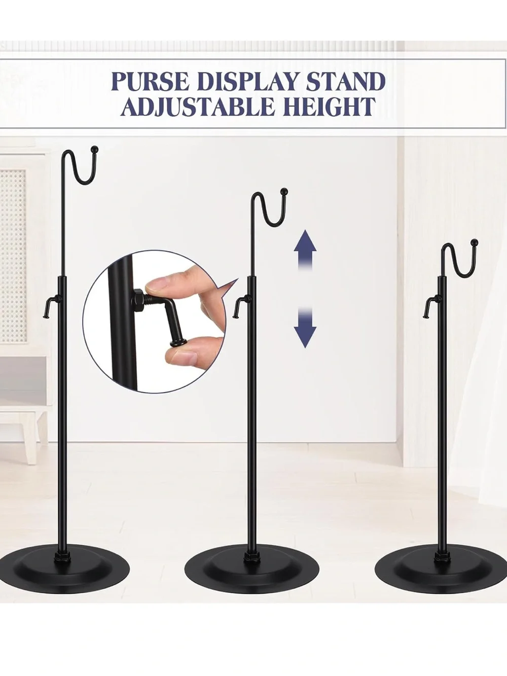 Adjustable Black Display Stands - Set of 5